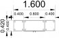 Preview: Büroschrankwand M14 160 cm breit Zeichnung