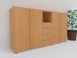 Preview: Highboard Büro Schrankwand VH3 200 cm breit Buche