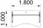 Preview: Schreibtisch Mega Ergo 180 cm Maße
