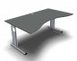 Preview: Schreibtisch Mega Ergo 180 cm Onyx-Grau