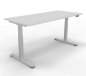 Preview: Höhenverstellbarer Schreibtisch DSM 180 cm Weiss-Silber