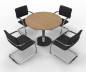 Preview: Konferenztisch rund mit 4 Stühle Eiche