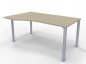 Preview: PC-Schreibtisch 160 cm links Gestell silber Ahorn