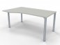 Preview: PC-Schreibtisch 160 cm links Gestell silber Weiss