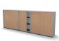 Preview: Raumteilerschrank Mega Stehtheke 320 cm Lichtgrau-Buche