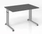 Preview: Schreibtisch Zell 120x80 cm Gestell Silber mit Seitenblenden