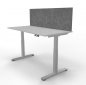 Preview: Schreibtisch DMS 160 cm mit Trennwand Weiss-Silber