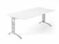 Preview: Schreibtisch 180x80x65-68 cm Weiss