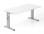 Preview: Schreibtisch Offenbach 160 cm Silber Weiss