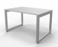 Preview: Schreibtisch Riesa 120x80 cm Gestell Silber Weiss