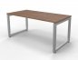 Preview: Schreibtisch Riesa 160x80 cm Gestell Silber Nussbaum