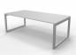 Preview: Schreibtisch Riesa 200x100 cm Gestell Silber Weiss