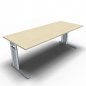 Preview: Schreibtisch Ten 200x80 cm Ahorn mit Seitenblenden