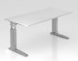 Preview: Schreibtisch Unna 160 cm Silber Weiss