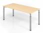 Preview: Schreibtisch Yach 180x68-82  cm Ahorn Silber