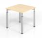 Preview: Schreibtisch Yach 80x80x68-82 cm Ahorn Silber