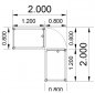 Preview: Schreibtischkombination SH3 200x200 cm Stellfläche