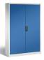Preview: Stahlschrank 120 cm breit Lichtgrau-Enzianblau