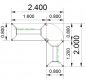 Preview: Winkelschreibtisch YE3 240x200 cm  Stellfläche