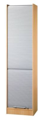 Rollladenschrank Klassik 5 OH schmal Buche/Silber