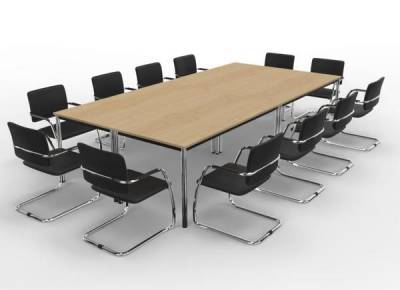 Besprechungstisch DC6 mit 12 Stühlen Tische Ahorn
