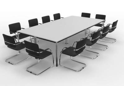 Besprechungstisch DC6 mit 12 Stühlen Tische Weiss
