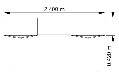 Zeichnung mit Maßen Schrankreihe Master K3