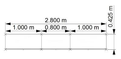 Schrankwand TEN K2 280 cm breit Zeichnung