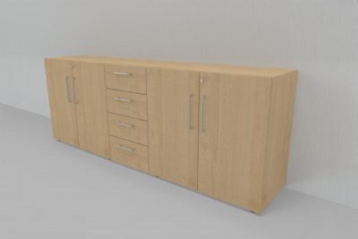 Büroschrankwand VH2 Sideboard Ahorn