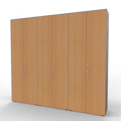 Büroschrankwand VH7 240 cm breit 215,6 cm hoch Grafit-Buche