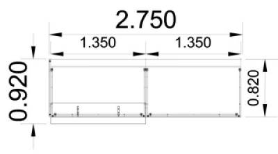 Empfangstheke Focus Dark Weiss-Anthrazit 275 cm breit Stellfläche