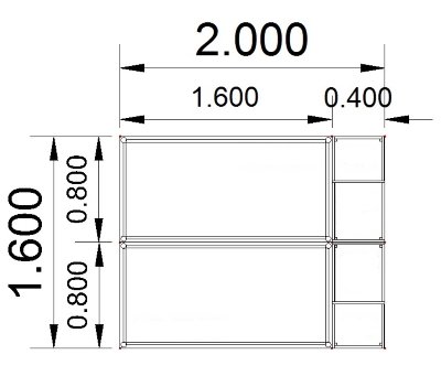 Doppelarbeitsplatz DH2 Stellfläche