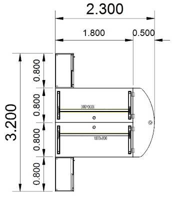 Doppelarbeitsplatz G3A Stellfläche