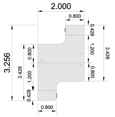 Doppelarbeitsplatz B200 Zeichnung