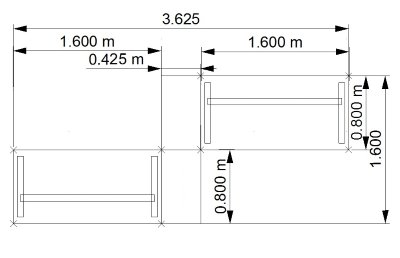 Doppelarbeitsplatz GS8 Zeichnung