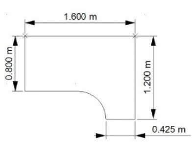 EDV-Schreibtisch ONE 160 cm rechts Maße