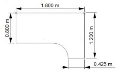 EDV-Schreibtisch TEN 180 cm, rechts buche