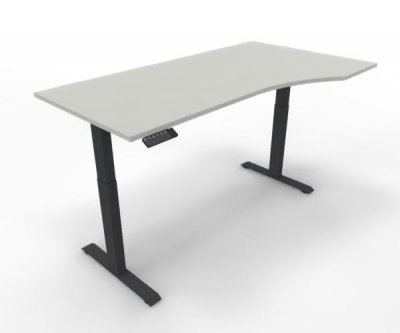 elektrisch höhenverstellbarer PC-Schreibtisch GE11 180x80/100 cm Anthrazit-Weiß