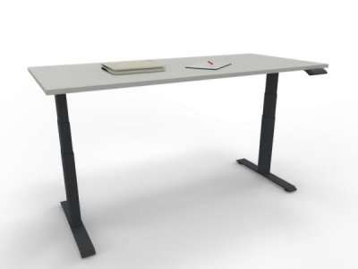 Elektrisch höhenverstellbarer Schreibtisch GP18 180x80cm Tischplatte Weiß Gestell Anthrazit