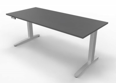 Elektrisch höhenverstellbarer Schreibtisch 180x80 cm XBM Grafit-Silber