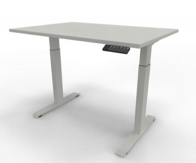 Elektrisch höhenverstellbarer Schreibtisch GE12 120x80 cm Weiß-Weiß