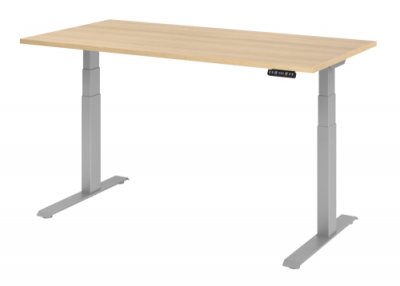 Schreibtisch HDK 160 cm elektrisch höhenverstellbar silber eiche