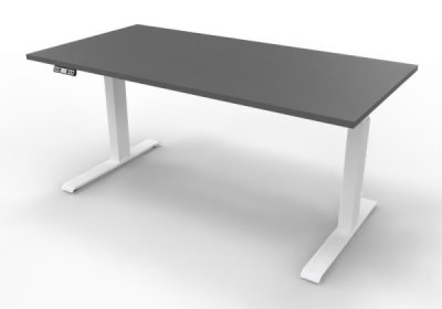 Schreibtisch HDK 160 cm elektrisch höhenverstellbar weiss grafit