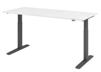 Schreibtisch HMK 180 cm elektrisch höhenverstellbar graphit weiss