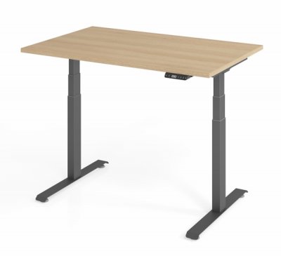 elektrisch höhenverstellbarer Schreibtisch 120 x 80 cm BaseLite Eiche Grafit