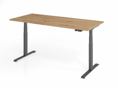 Schreibtisch 180x80 cm BaseLite elektrisch höhenverstellbar Asteiche Grafit