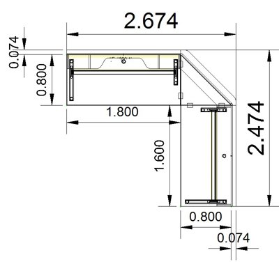 Empfangstheke Solid 260x240 cm Stellfläche