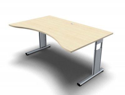 Schreibtisch Mega Ergo 160 cm Ahorn