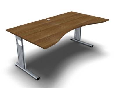 Schreibtisch Mega Ergo 180 cm Nussbaum