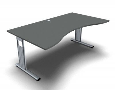 Schreibtisch Mega Ergo 180 cm Onyx-Grau